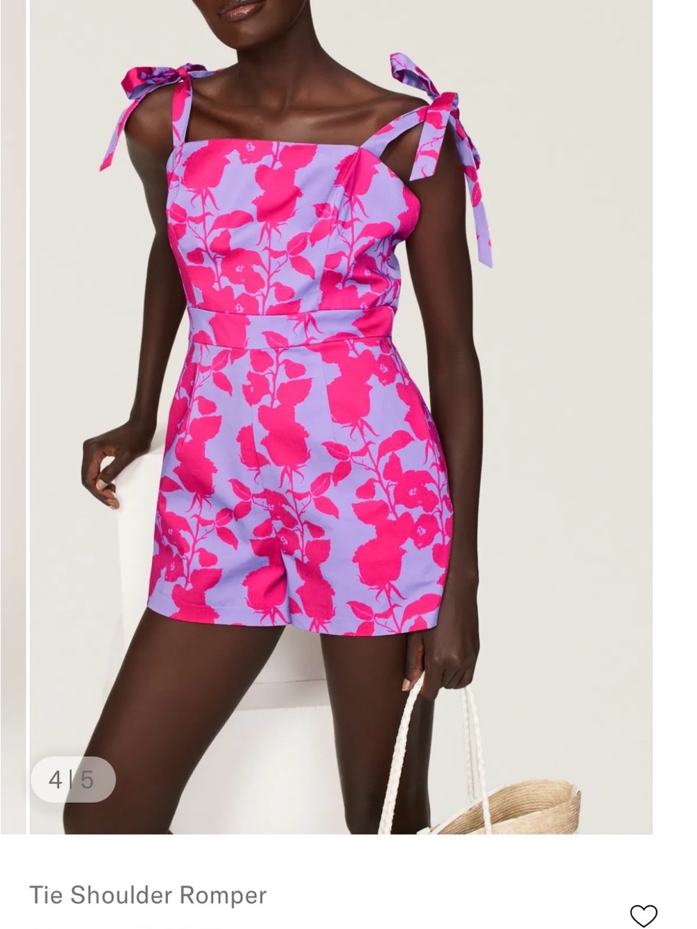 Slate & Willow Pink Floral Tie-Shoulder Romper
